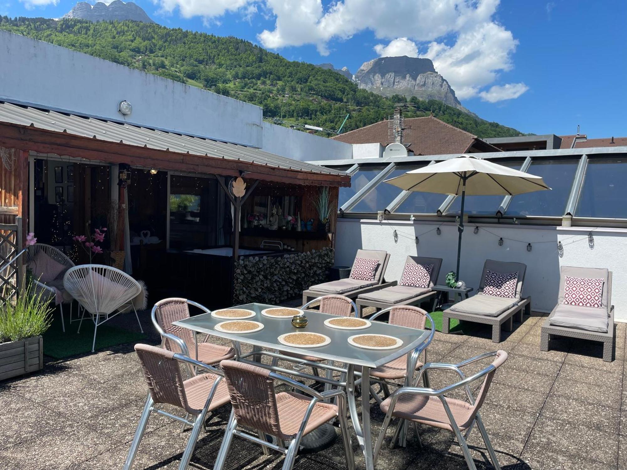 Rooftop 1 - Jacuzzi Prive Au Pied Du Monte-Blanco Sallanches Bagian luar foto